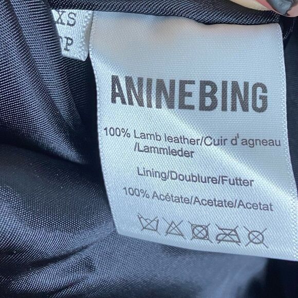 NWT Anine Bing Lamb Leather Mini Black Skirt  Studded Size XS - Picture 11 of 14